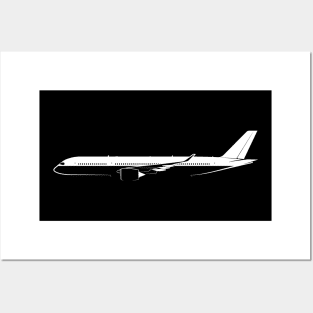 Airbus A350-900 Silhouette Posters and Art